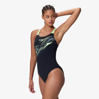 Speedo MEDLEY LOGO MEDALIST 1PC BLK/LTGRN 