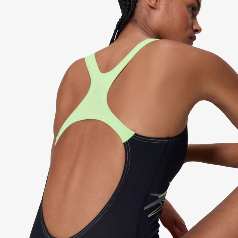 Speedo MEDLEY LOGO MEDALIST 1PC BLK/LTGRN 