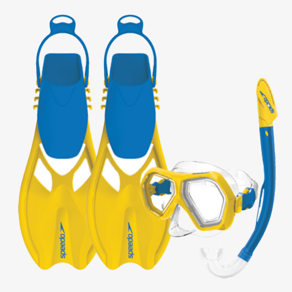 Speedo DUAL LENSES MASK SNORKEL AND FINS SET 