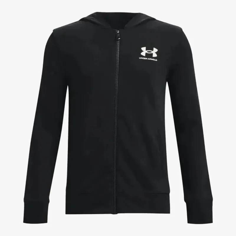UNDER ARMOUR UA RIVAL TERRY FZ HOODIE-BLK 