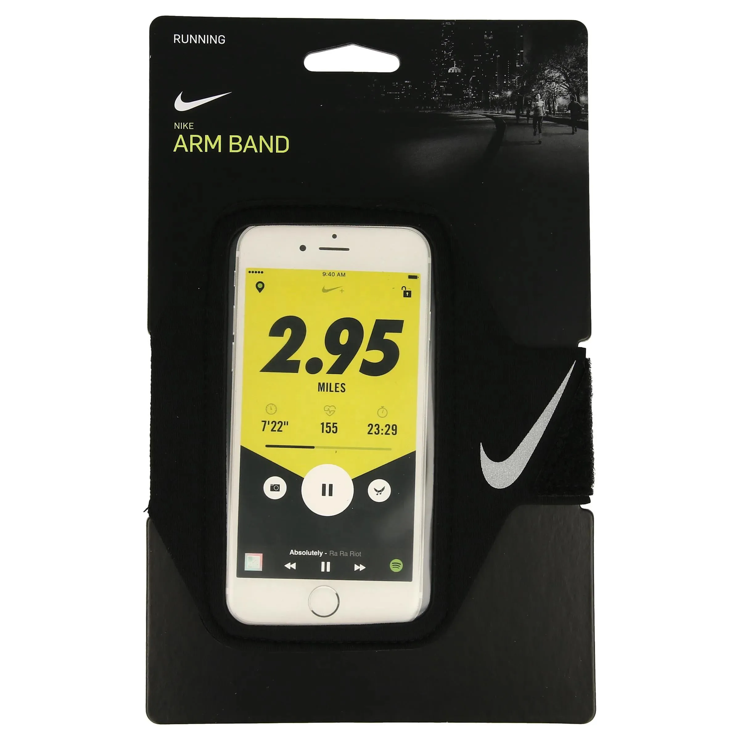 Nike LEAN ARM BAND BLACK/BLACK/SILVER 